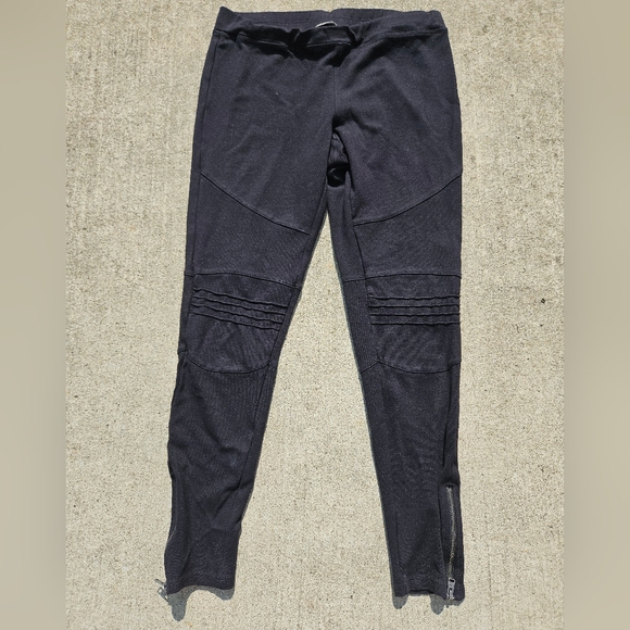 Express Black Spandex workout zip Up gym stretch pants leggings small - Picture 1 of 6